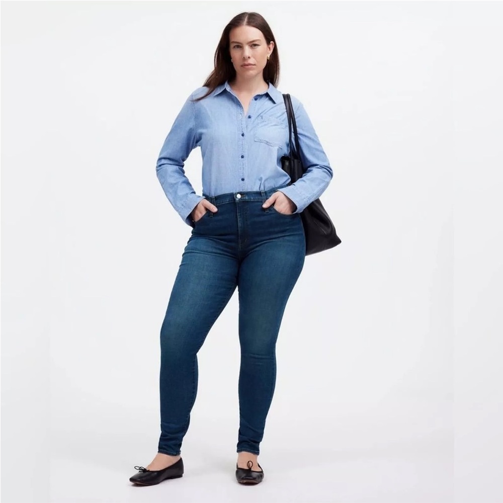 Madewell 10” High Rise Skinny Medium Wash Blue Stretch Jeans Women Size 32